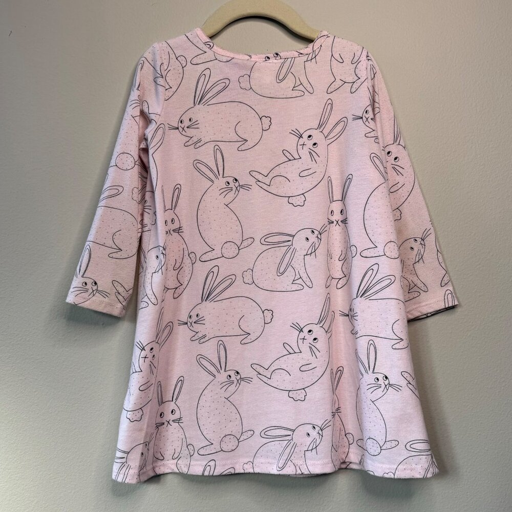 SEED HERITAGE Bunny Rabbits Nightgown Girls 4 4T Pink Gold Girl Nightie Bunnies - Picture 2 of 7